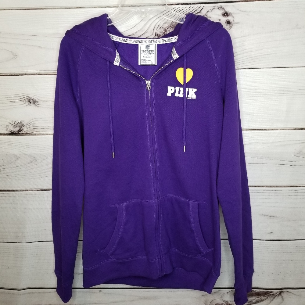 VS Pink Vikings Full Zip Hoodie Purple
